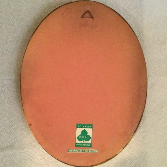 Two handmade pressed dried leaf and flower picture oval frame wall hanger decor - Picture 5 of 5